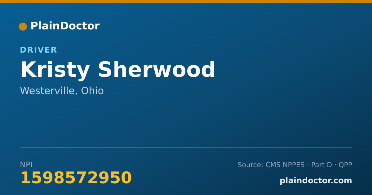 Shareable card for Kristy Sherwood - Driver, Westerville, OH