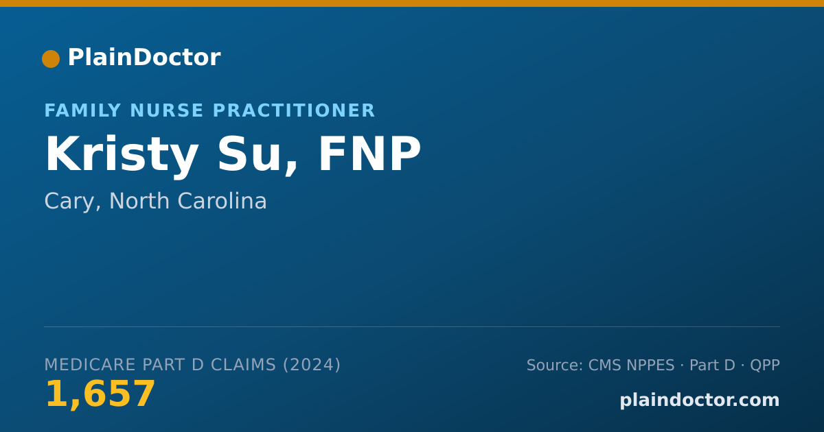 Shareable card for Kristy Su, FNP - Family Nurse Practitioner, Cary, NC