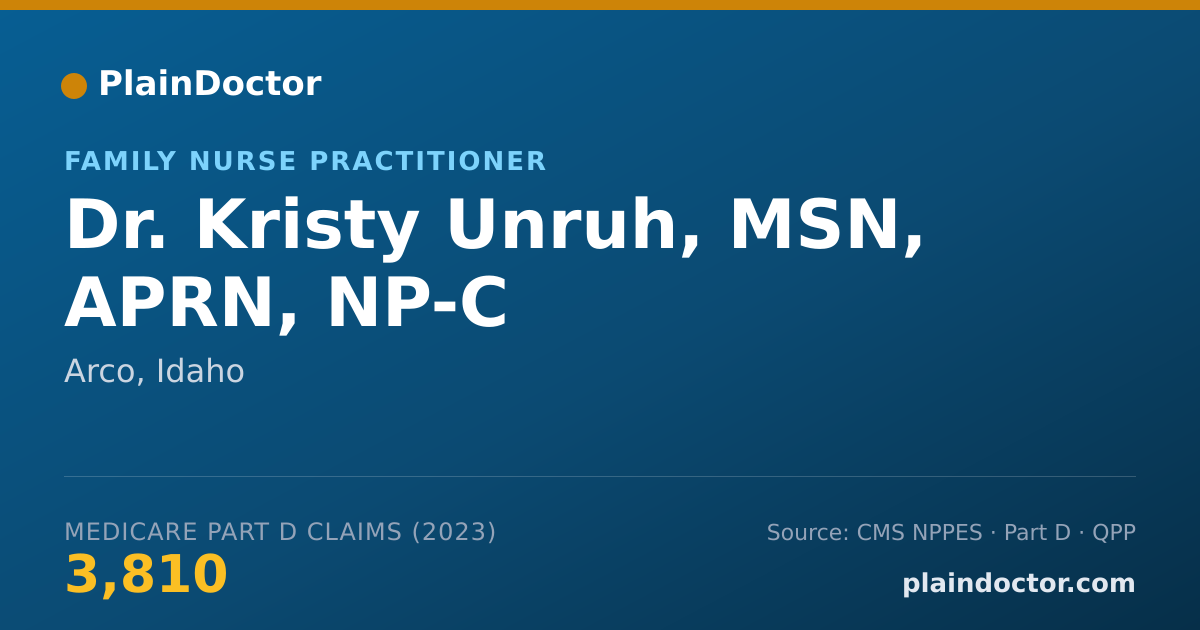 Shareable card for Kristy Unruh, MSN, APRN, NP-C - Family Nurse Practitioner, Arco, ID