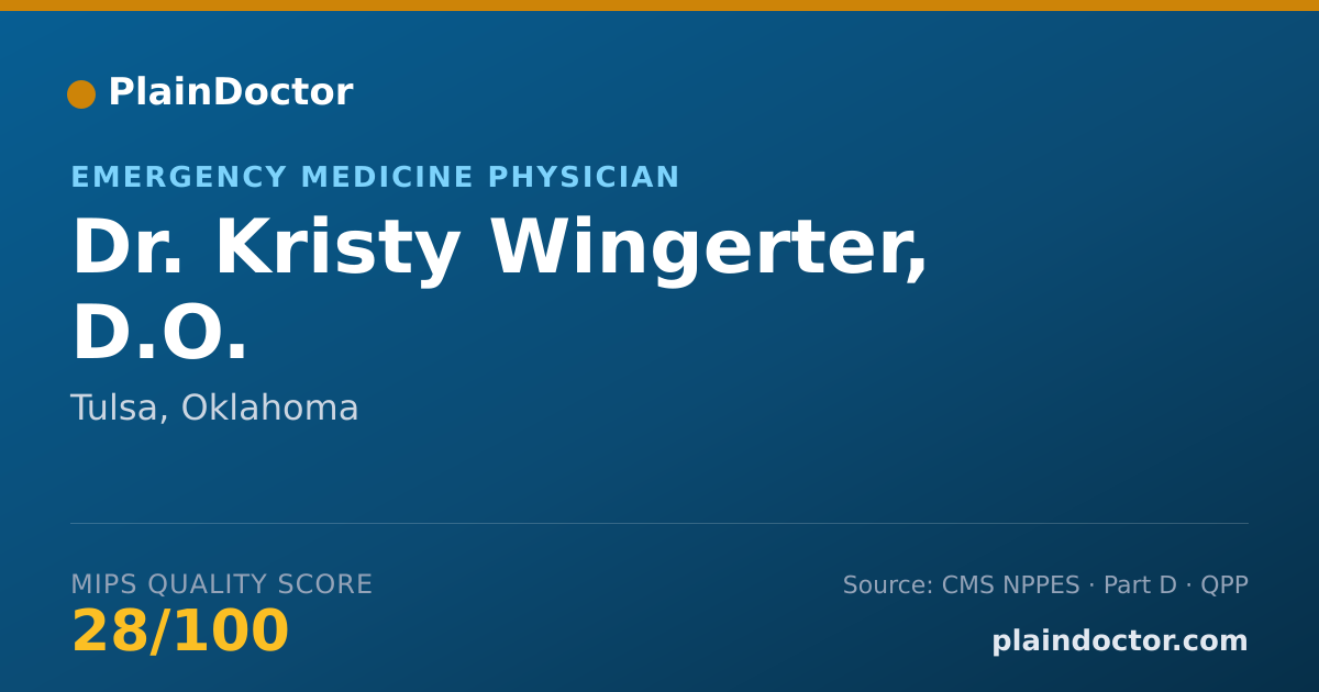 Shareable card for Kristy Wingerter, D.O. - Emergency Medicine Physician, Tulsa, OK