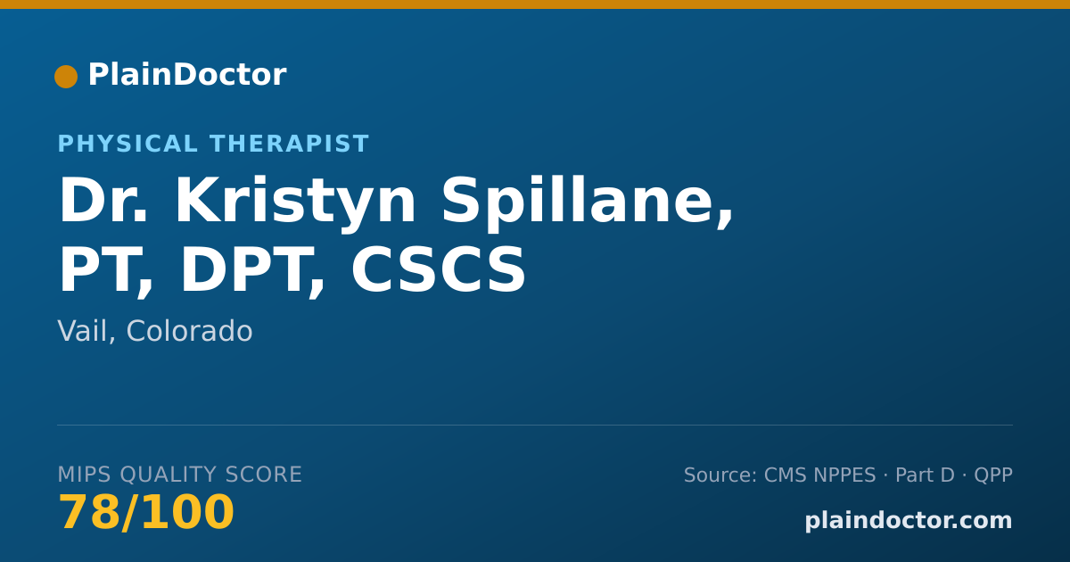 Shareable card for Kristyn Spillane, PT, DPT, CSCS - Physical Therapist, Vail, CO