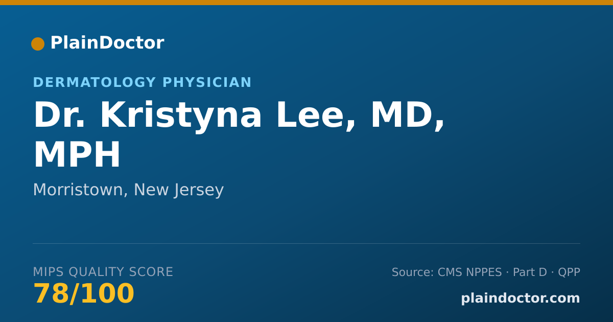 Shareable card for Kristyna Lee, MD, MPH - Dermatology Physician, Morristown, NJ