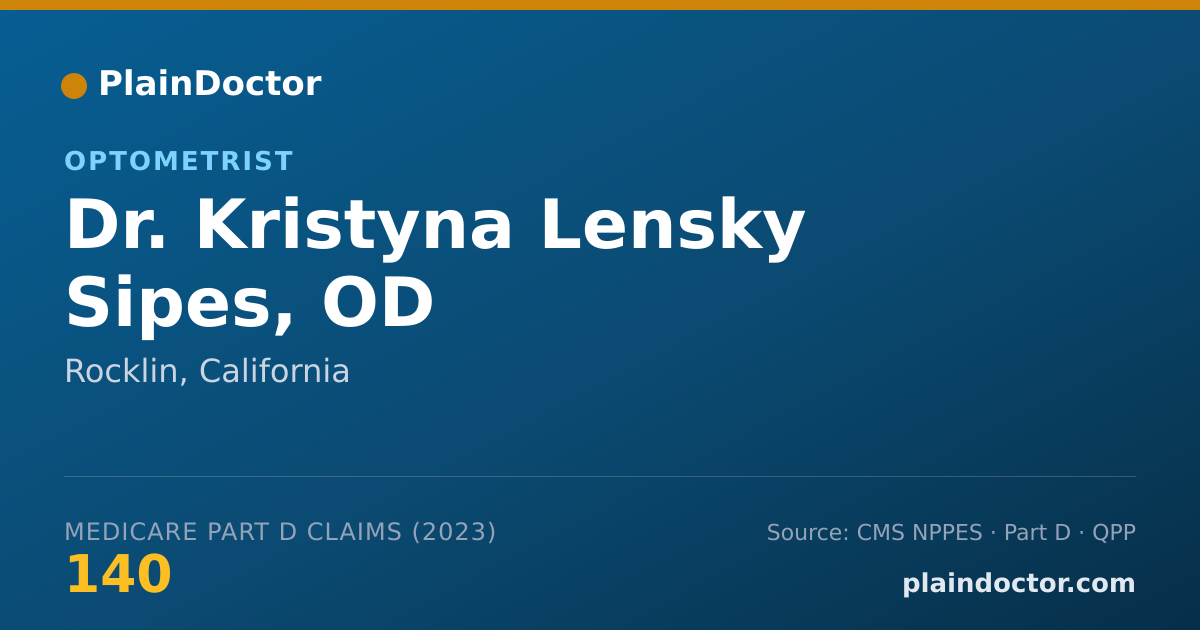 Shareable card for Kristyna Lensky Sipes, OD - Optometrist, Rocklin, CA