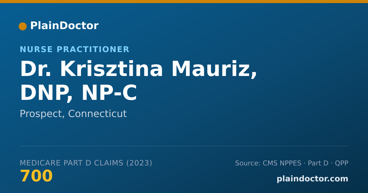 Shareable card for Krisztina Mauriz, DNP, NP-C - Nurse Practitioner, Prospect, CT