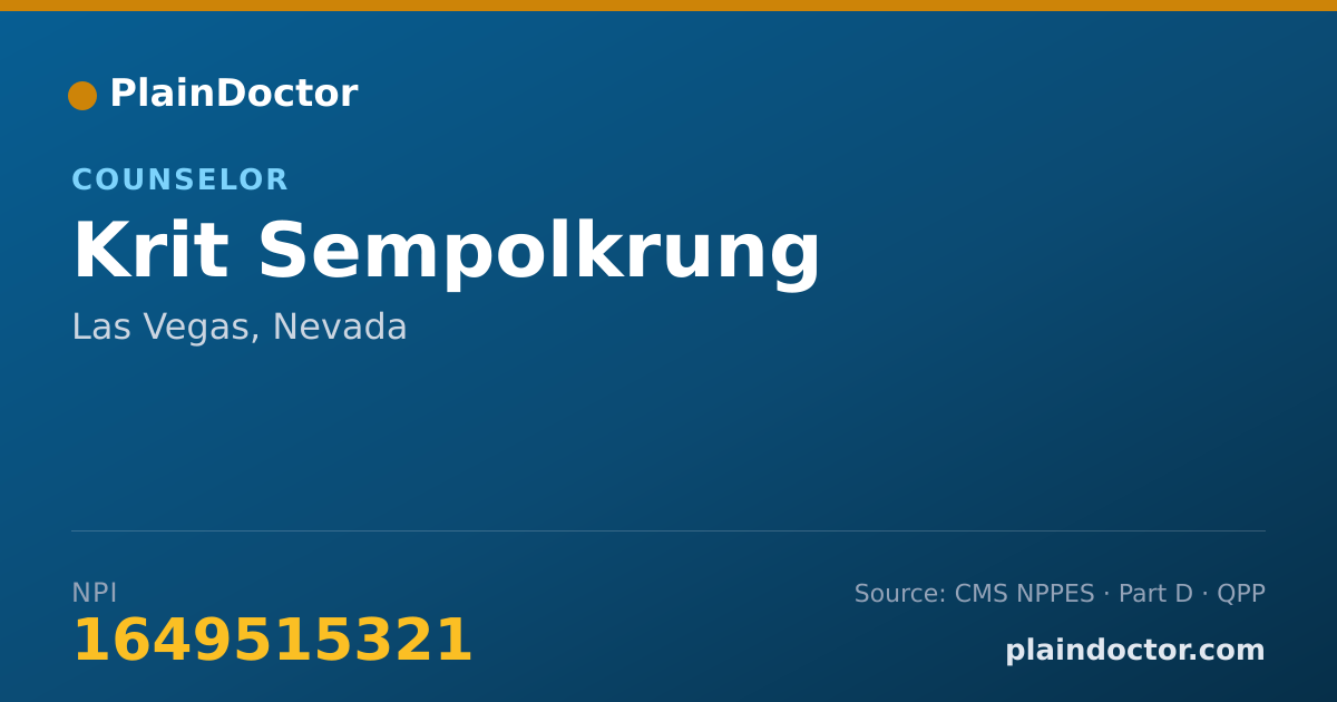 Shareable card for Krit Sempolkrung - Counselor, Las Vegas, NV