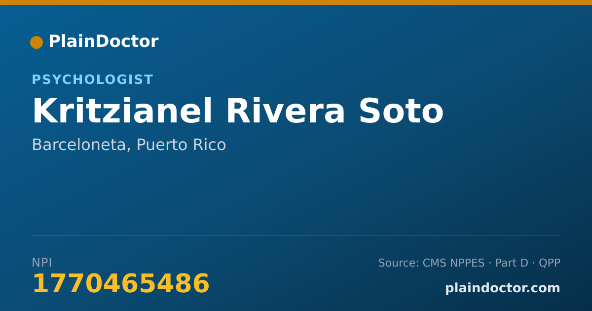 Shareable card for Kritzianel Rivera Soto - Psychologist, Barceloneta, PR