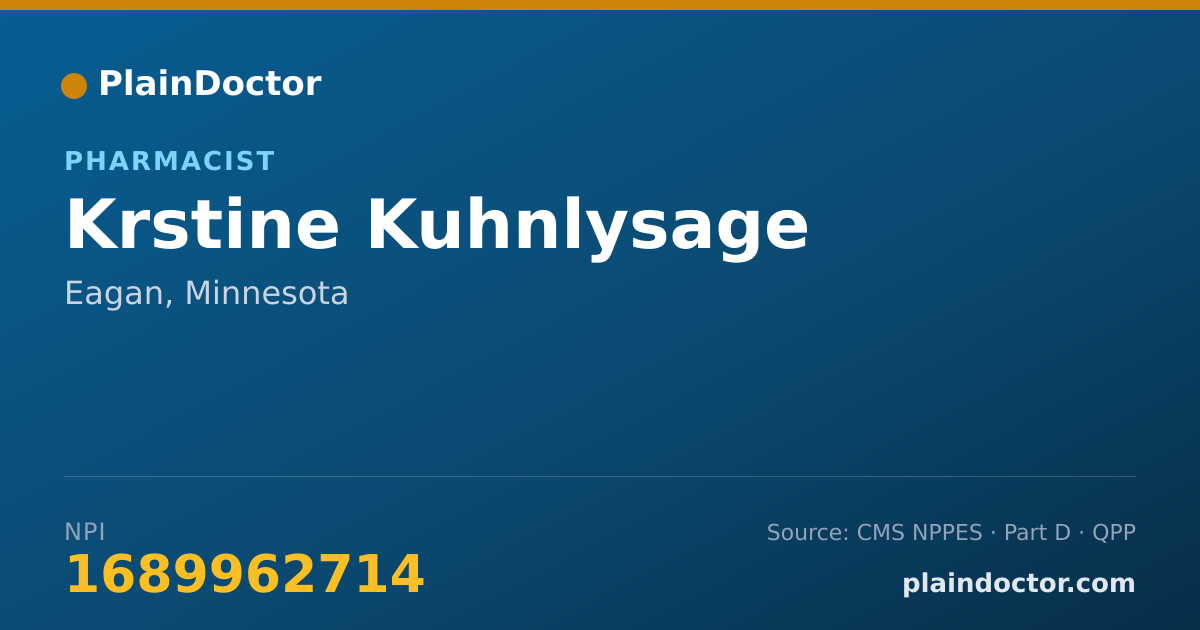 Shareable card for Krstine Kuhnlysage - Pharmacist, Eagan, MN
