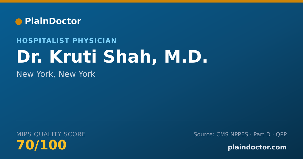 Shareable card for Kruti Shah, M.D. - Hospitalist Physician, New York, NY