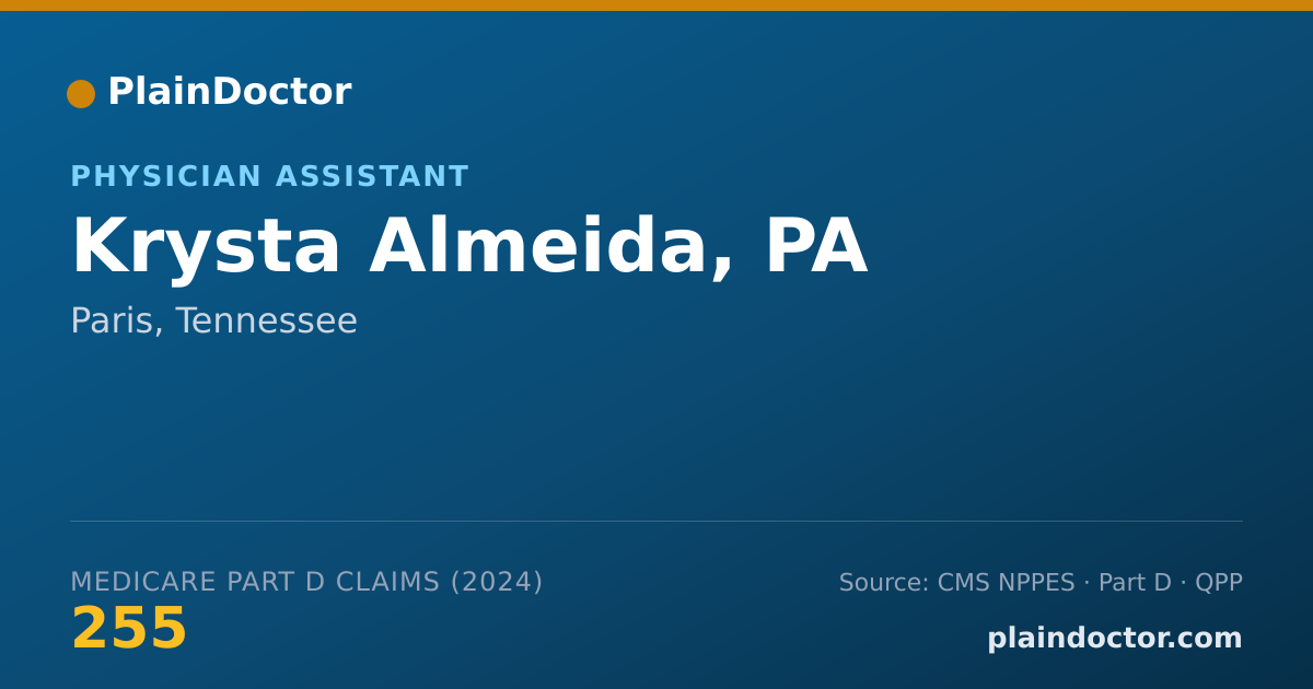 Shareable card for Krysta Almeida, PA - Physician Assistant, Paris, TN