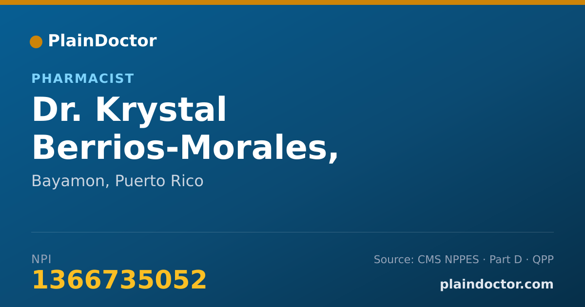Shareable card for Krystal Berrios-Morales, PHARMD, RPH - Pharmacist, Bayamon, PR