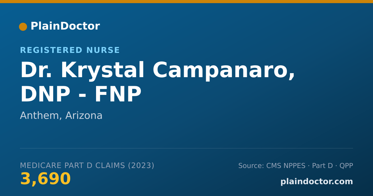 Shareable card for Krystal Campanaro, DNP - FNP - Registered Nurse, Anthem, AZ