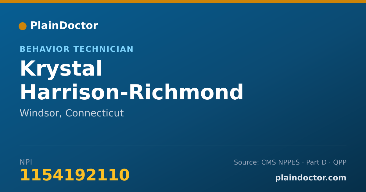 Shareable card for Krystal Harrison-Richmond - Behavior Technician, Windsor, CT