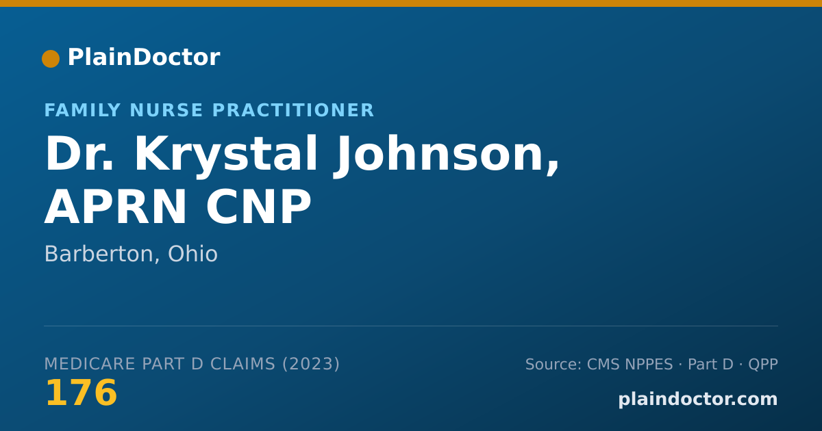 Shareable card for Krystal Johnson, APRN CNP - Family Nurse Practitioner, Barberton, OH