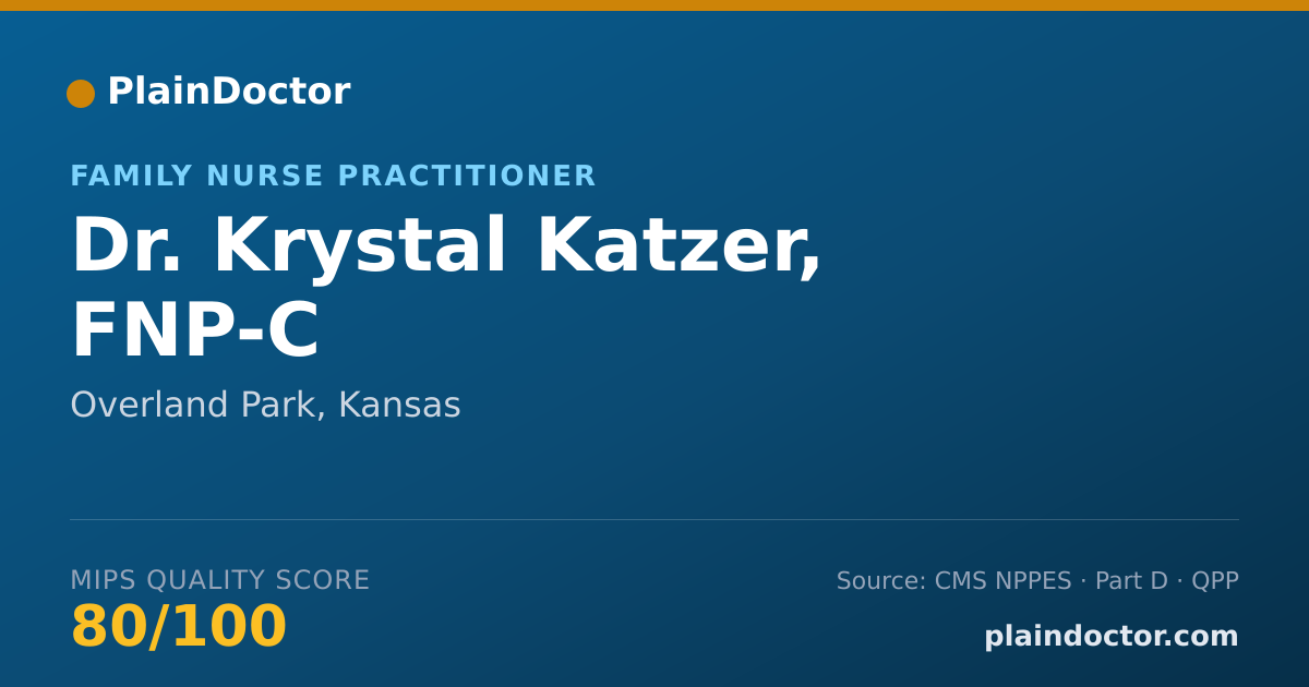 Shareable card for Krystal Katzer, FNP-C - Family Nurse Practitioner, Overland Park, KS