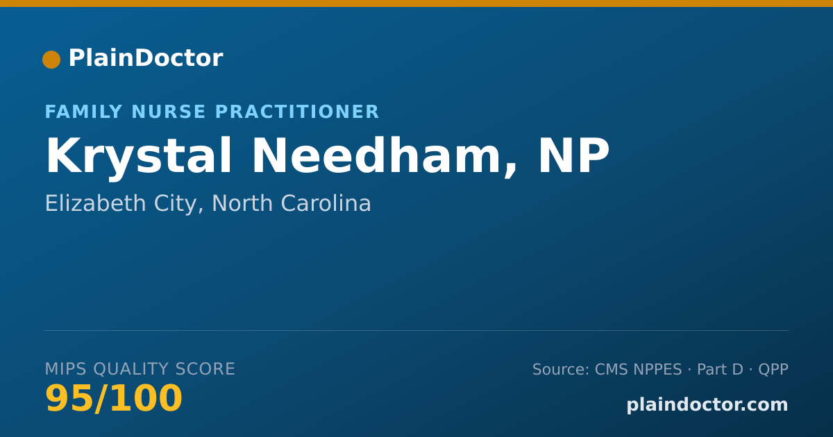 Shareable card for Krystal Needham, NP - Family Nurse Practitioner, Elizabeth City, NC