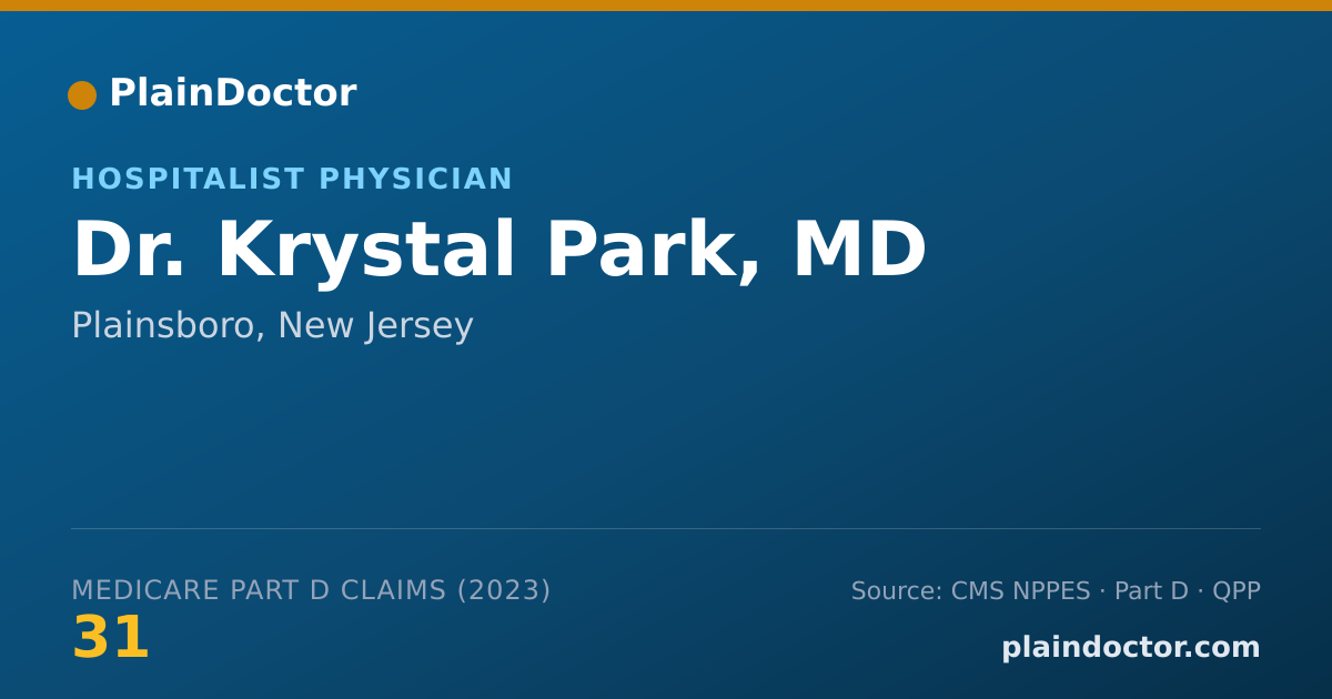 Shareable card for Krystal Park, MD - Hospitalist Physician, Plainsboro, NJ