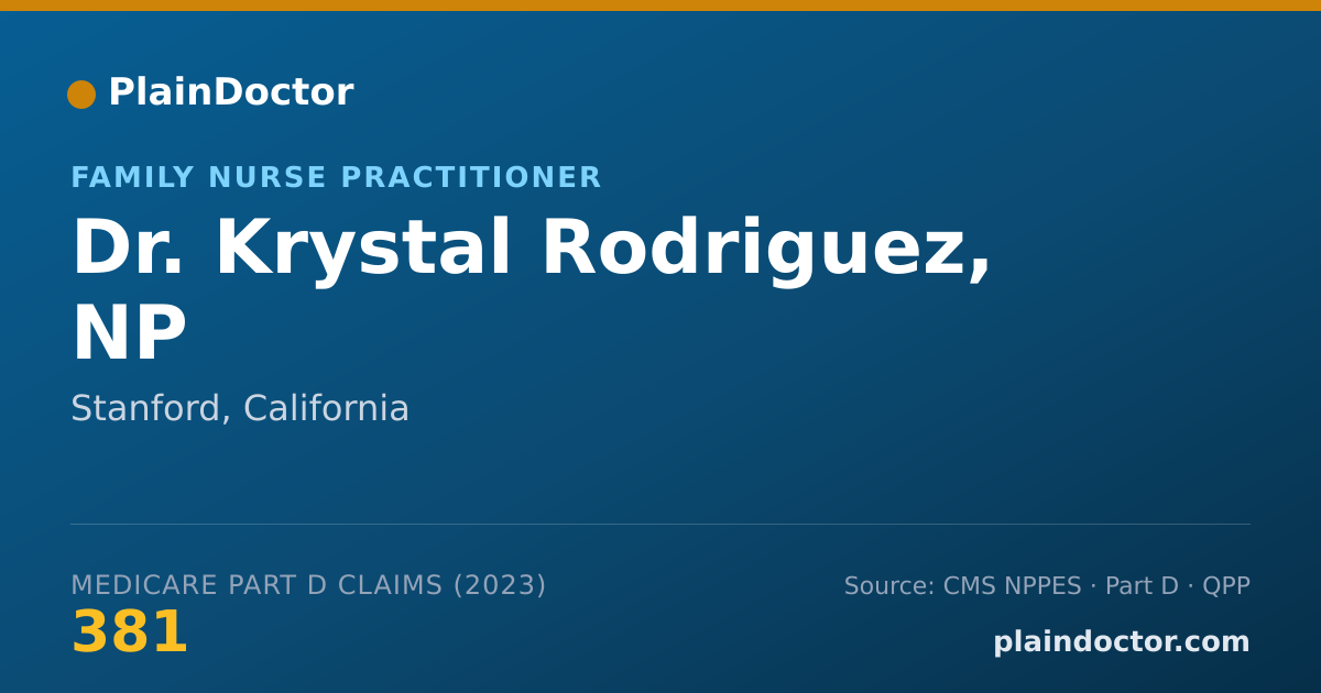 Shareable card for Krystal Rodriguez, NP - Family Nurse Practitioner, Stanford, CA