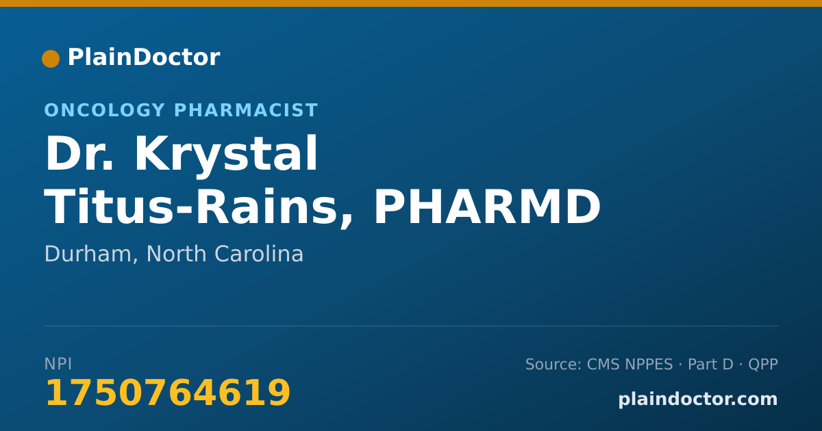 Shareable card for Krystal Titus-Rains, PHARMD - Oncology Pharmacist, Durham, NC
