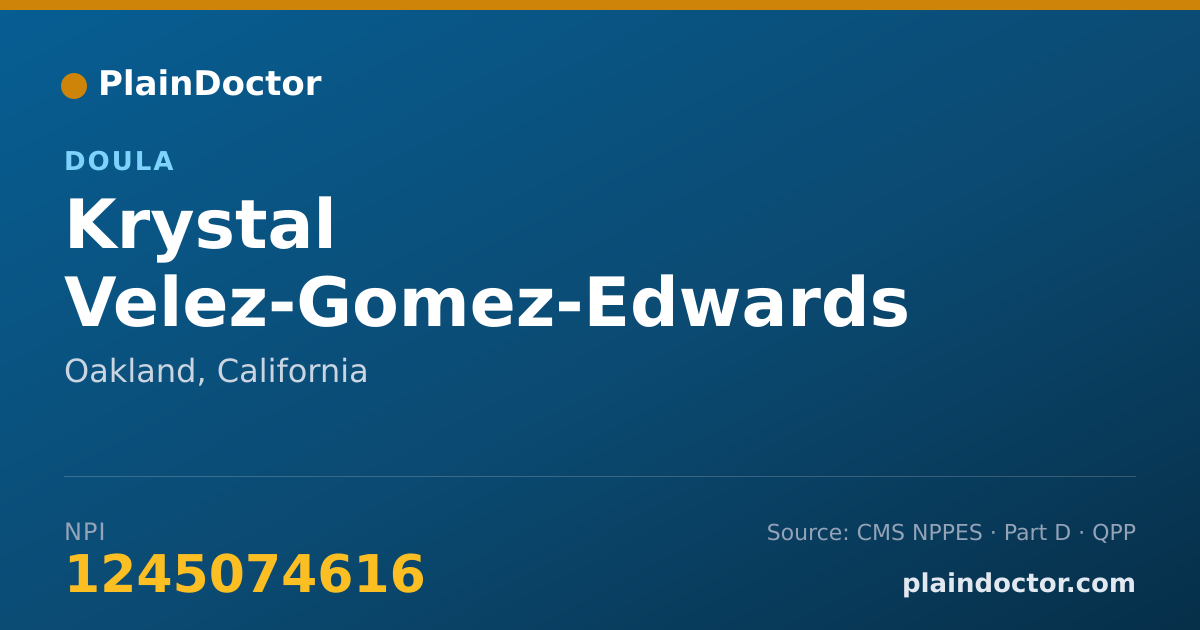 Shareable card for Krystal Velez-Gomez-Edwards - Doula, Oakland, CA