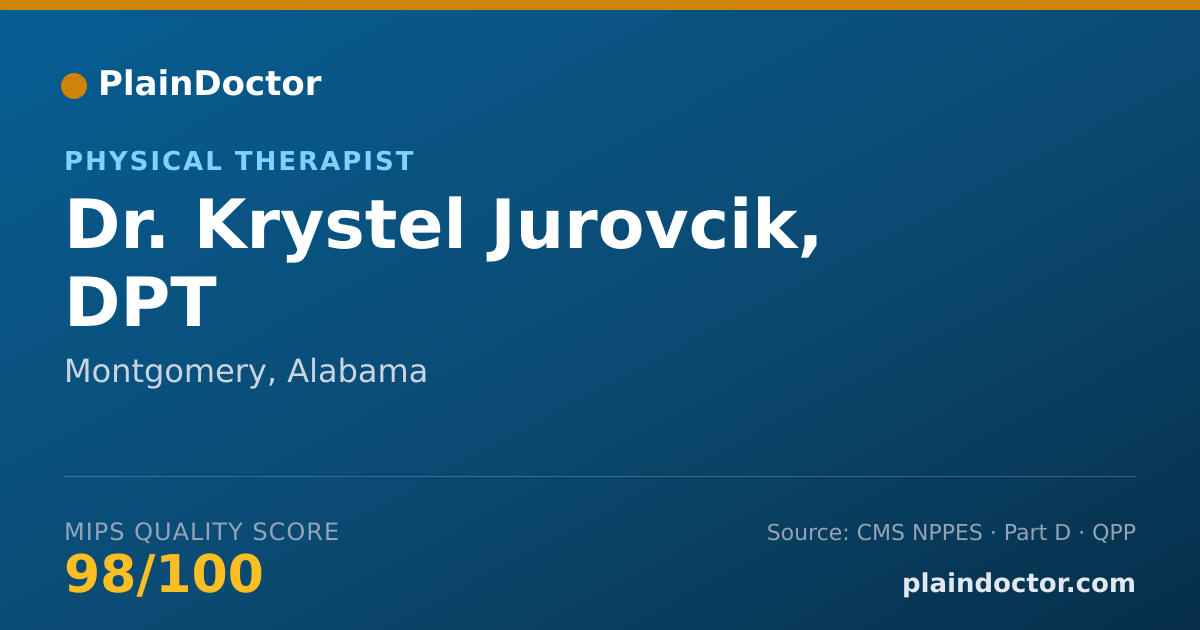 Shareable card for Krystel Jurovcik, DPT - Physical Therapist, Montgomery, AL