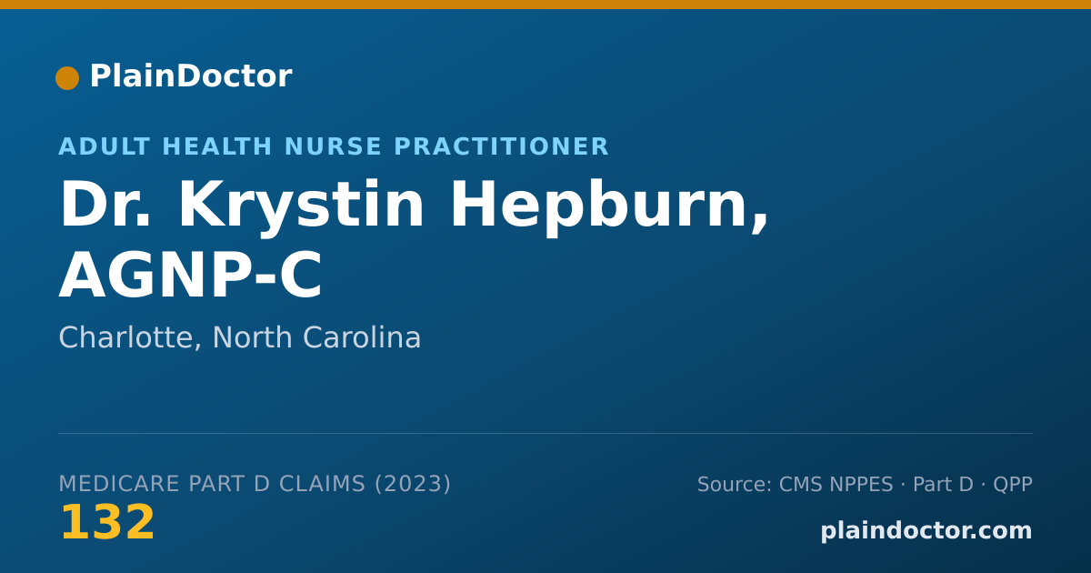 Shareable card for Krystin Hepburn, AGNP-C - Adult Health Nurse Practitioner, Charlotte, NC
