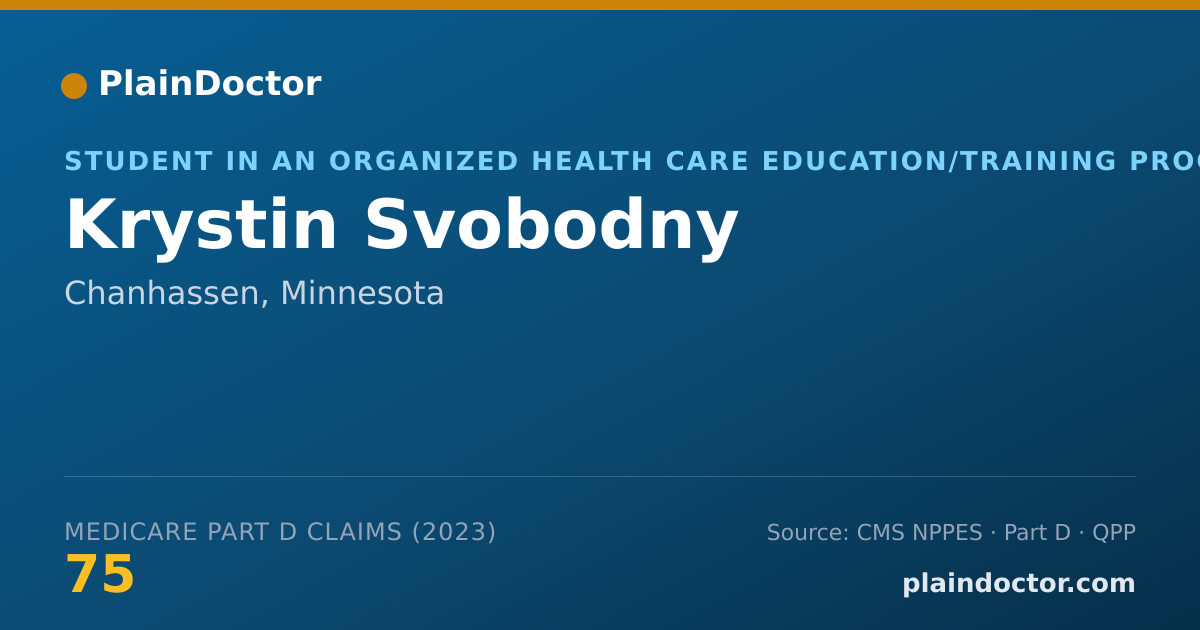 Shareable card for Krystin Svobodny - Student in an Organized Health Care Education/Training Program, Chanhassen, MN