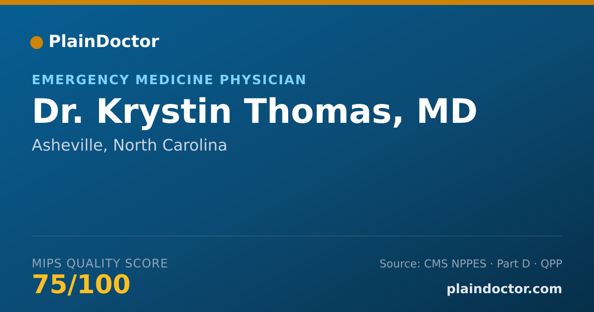 Shareable card for Krystin Thomas, MD - Emergency Medicine Physician, Asheville, NC