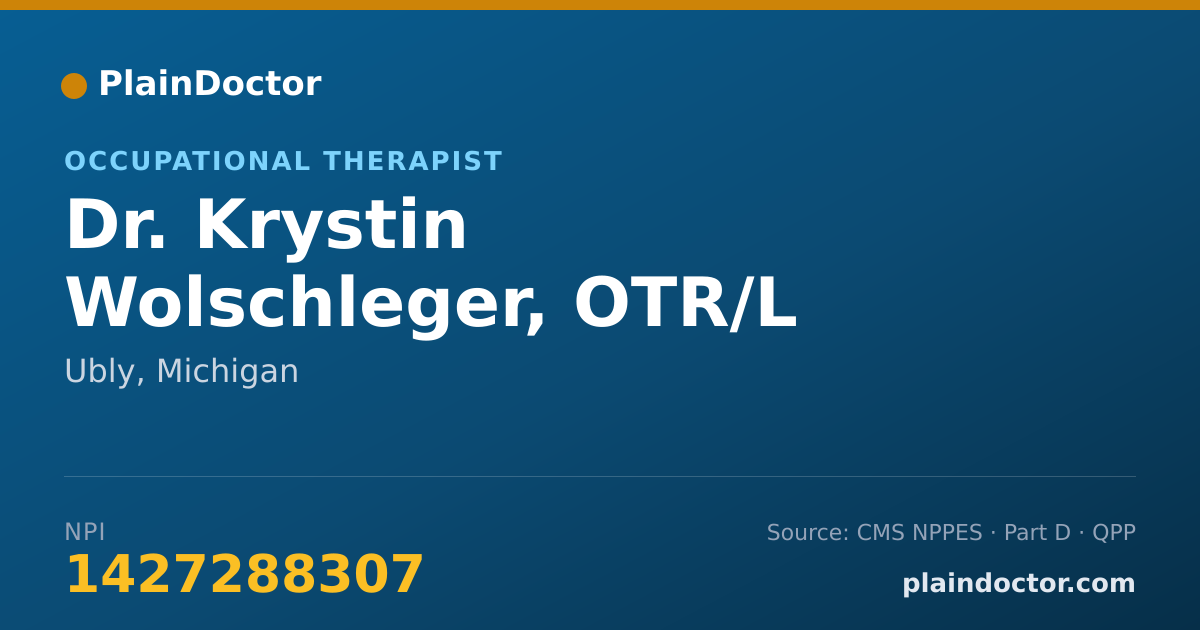 Shareable card for Krystin Wolschleger, OTR/L - Occupational Therapist, Ubly, MI