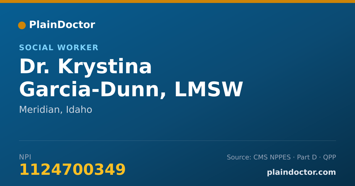 Shareable card for Krystina Garcia-Dunn, LMSW - Social Worker, Meridian, ID