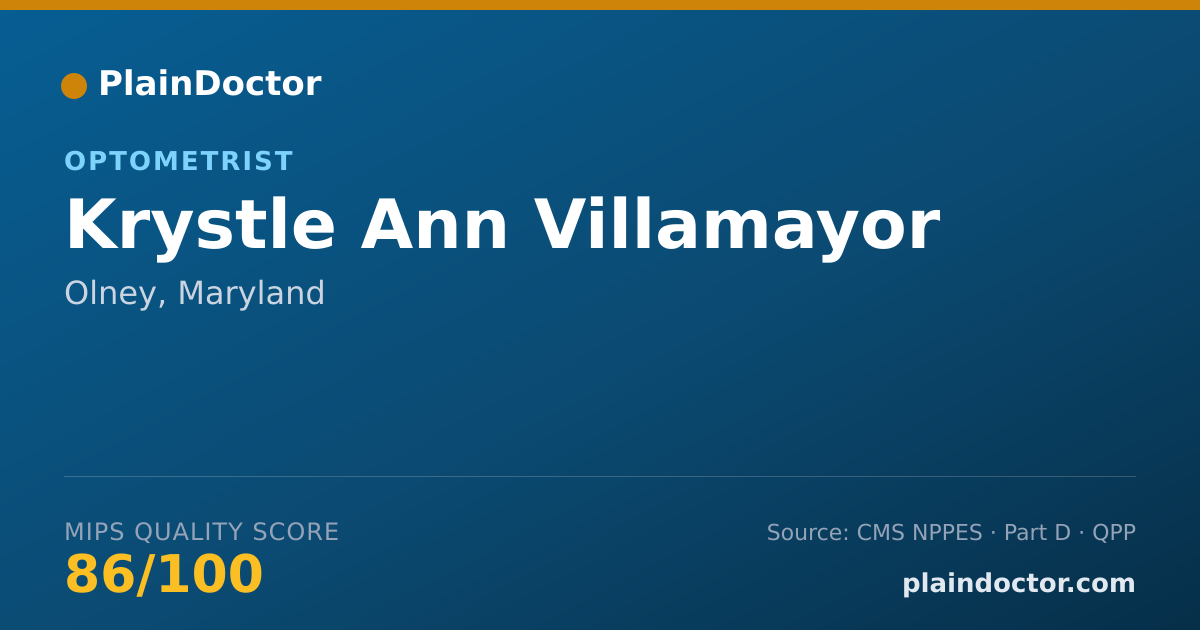 Shareable card for Krystle Ann Villamayor - Optometrist, Olney, MD