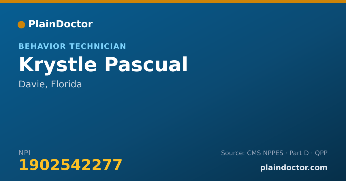 Shareable card for Krystle Pascual - Behavior Technician, Davie, FL
