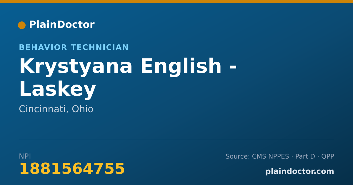 Shareable card for Krystyana English - Laskey - Behavior Technician, Cincinnati, OH