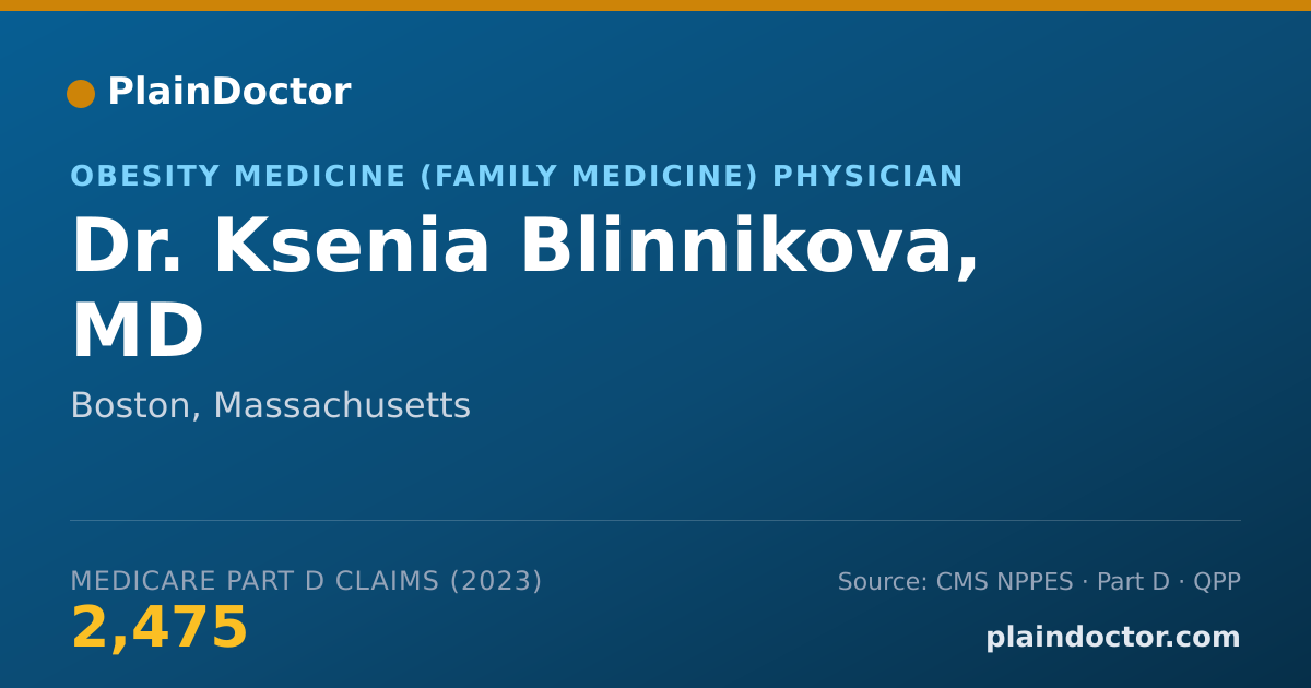 Shareable card for Ksenia Blinnikova, MD - Obesity Medicine (Family Medicine) Physician, Boston, MA