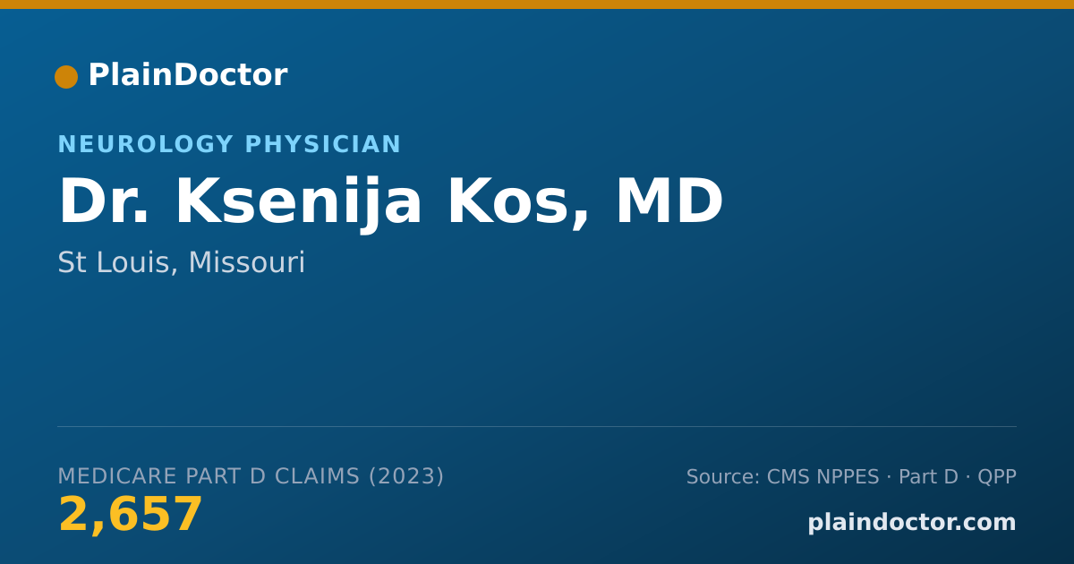 Shareable card for Ksenija Kos, MD - Neurology Physician, St Louis, MO