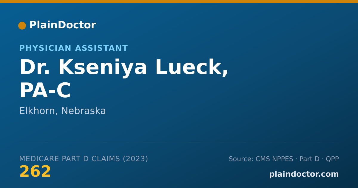 Shareable card for Kseniya Lueck, PA-C - Physician Assistant, Elkhorn, NE