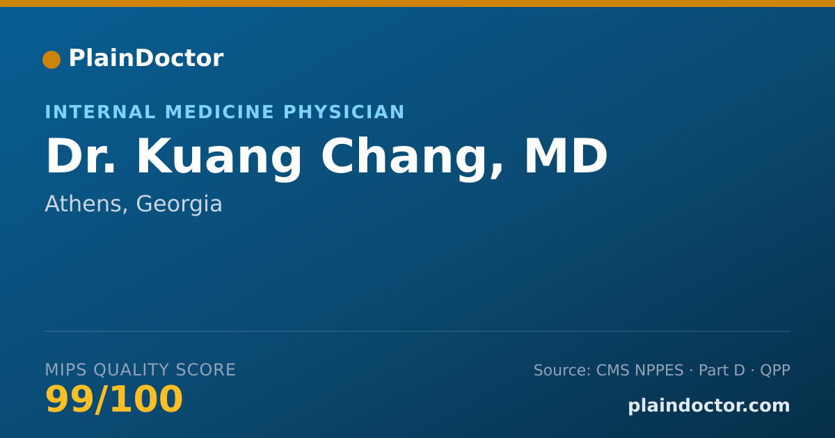 Shareable card for Kuang Chang, MD - Internal Medicine Physician, Athens, GA