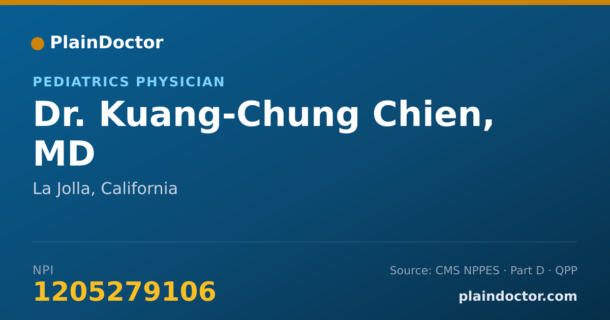 Shareable card for Kuang-Chung Chien, MD - Pediatrics Physician, La Jolla, CA