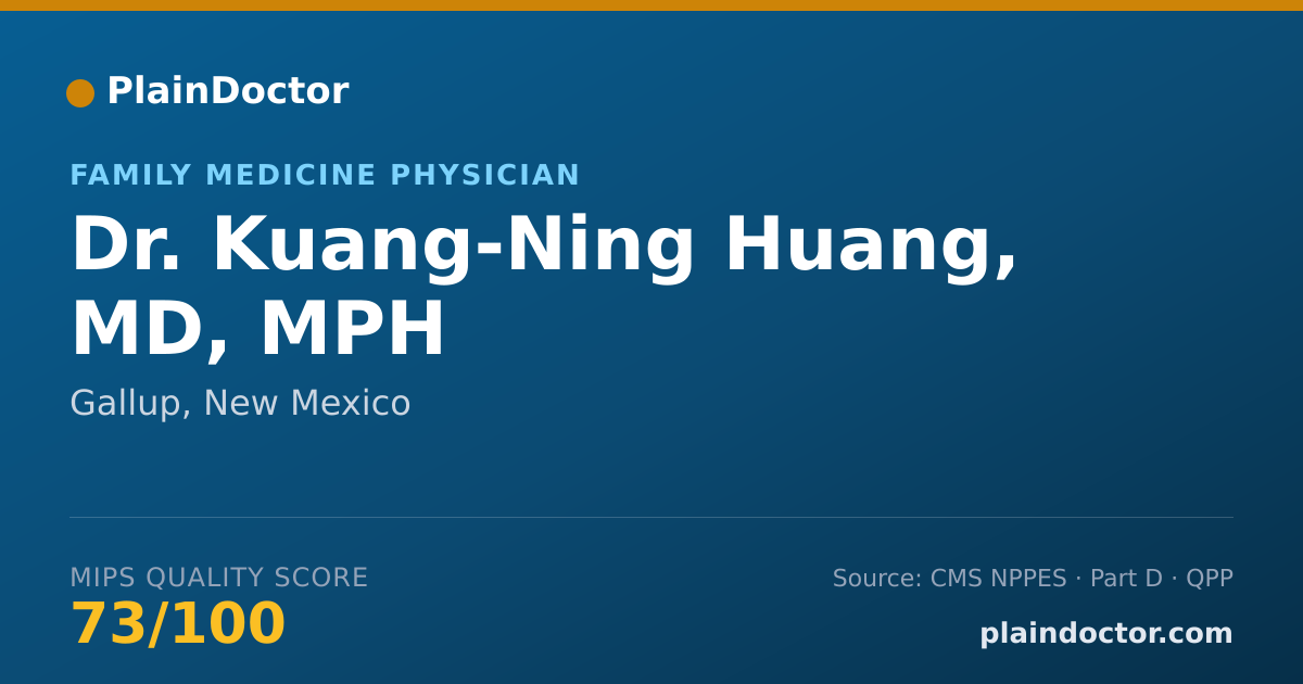 Shareable card for Kuang-Ning Huang, MD, MPH - Family Medicine Physician, Gallup, NM