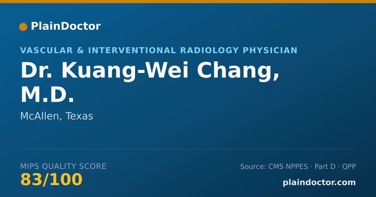 Shareable card for Kuang-Wei Chang, M.D. - Vascular & Interventional Radiology Physician, McAllen, TX
