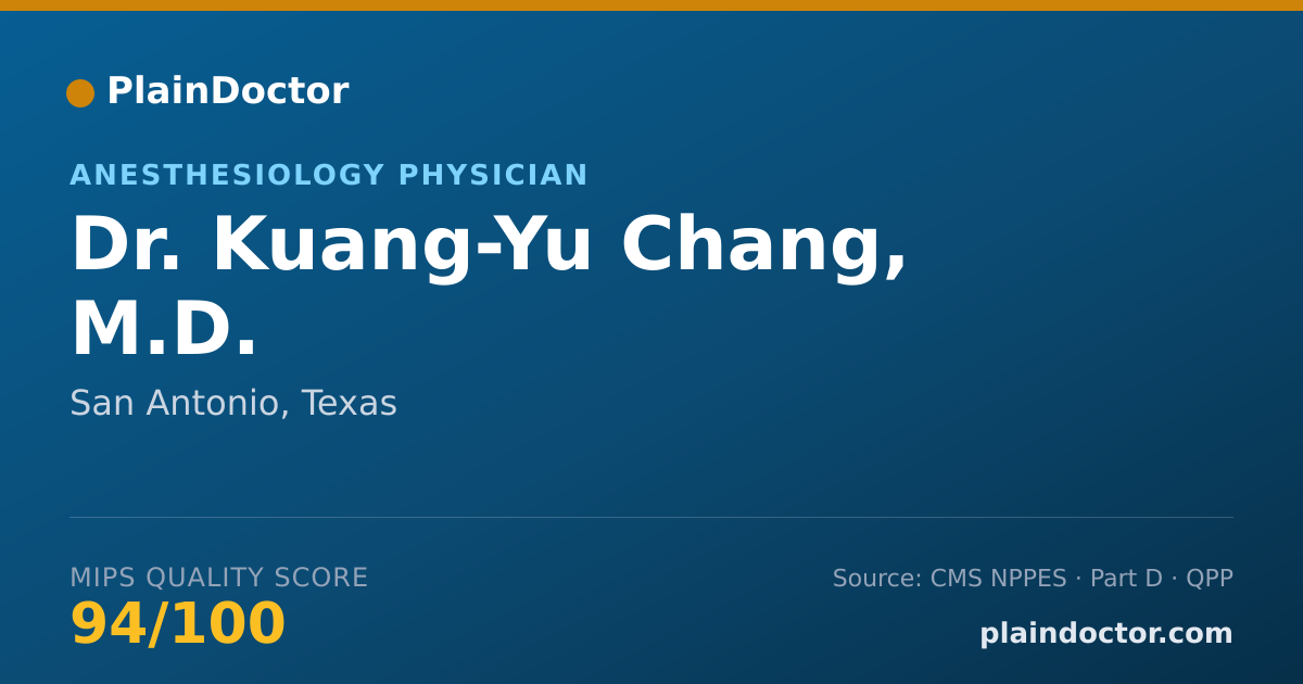 Shareable card for Kuang-Yu Chang, M.D. - Anesthesiology Physician, San Antonio, TX