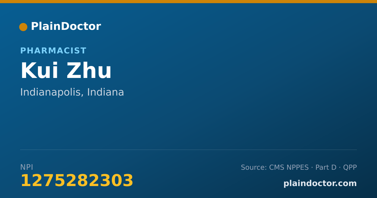 Shareable card for Kui Zhu - Pharmacist, Indianapolis, IN
