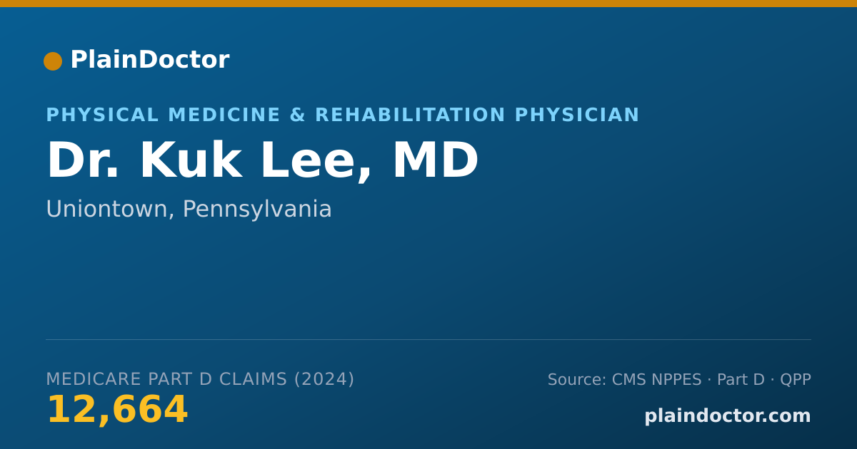 Shareable card for Kuk Lee, MD - Physical Medicine & Rehabilitation Physician, Uniontown, PA