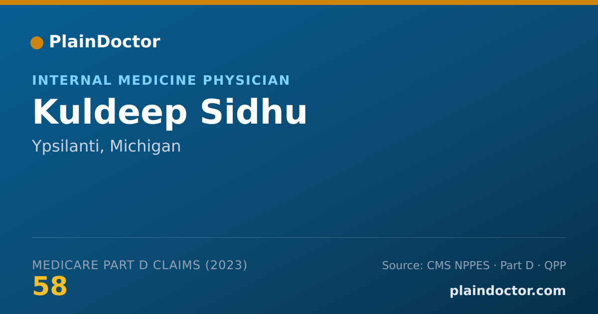 Shareable card for Kuldeep Sidhu - Internal Medicine Physician, Ypsilanti, MI