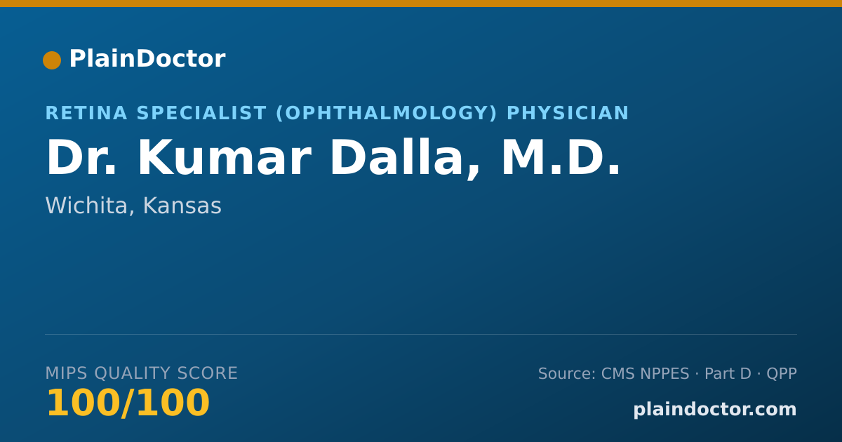Shareable card for Kumar Dalla, M.D. - Retina Specialist (Ophthalmology) Physician, Wichita, KS