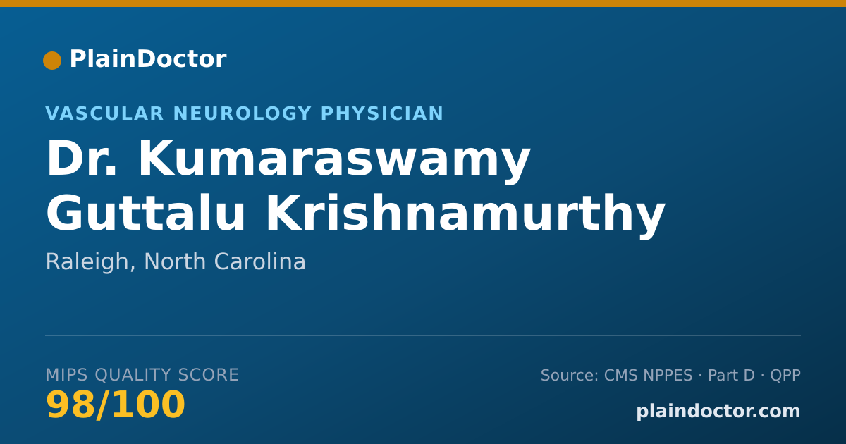 Shareable card for Kumaraswamy Guttalu Krishnamurthy Rao, MD, PHD - Vascular Neurology Physician, Raleigh, NC