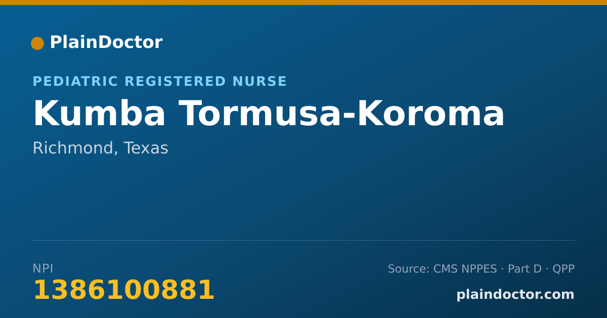 Shareable card for Kumba Tormusa-Koroma - Pediatric Registered Nurse, Richmond, TX