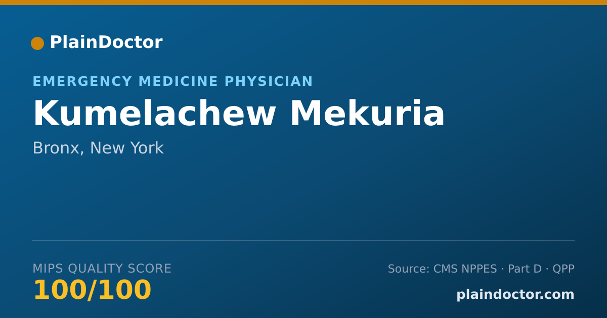 Shareable card for Kumelachew Mekuria - Emergency Medicine Physician, Bronx, NY