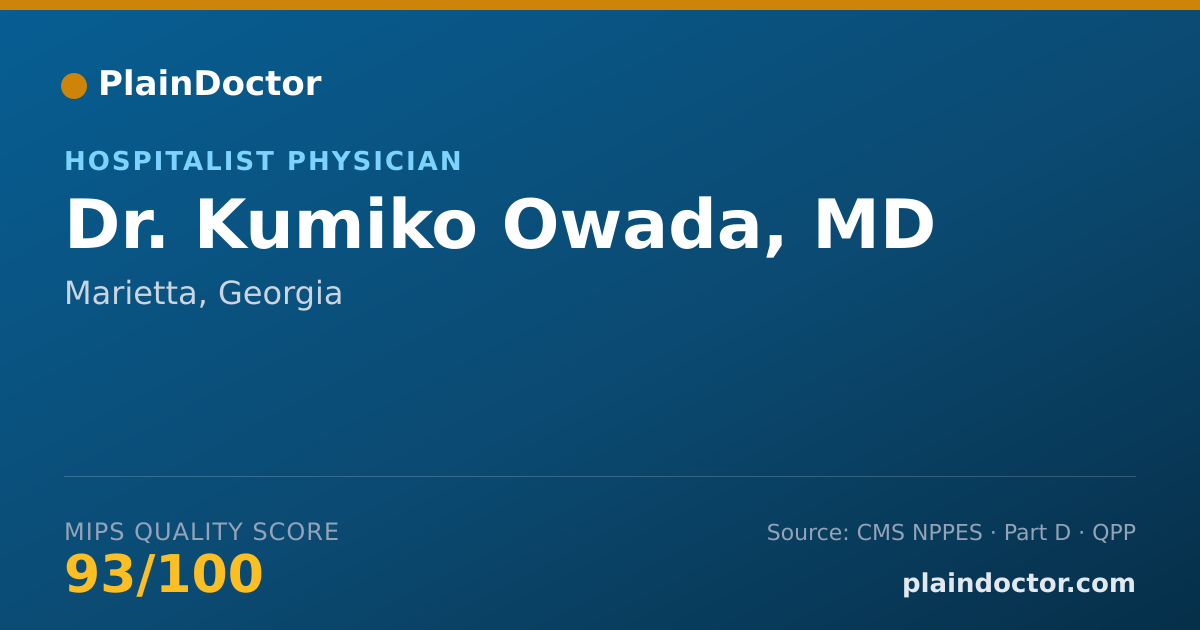 Shareable card for Kumiko Owada, MD - Hospitalist Physician, Marietta, GA