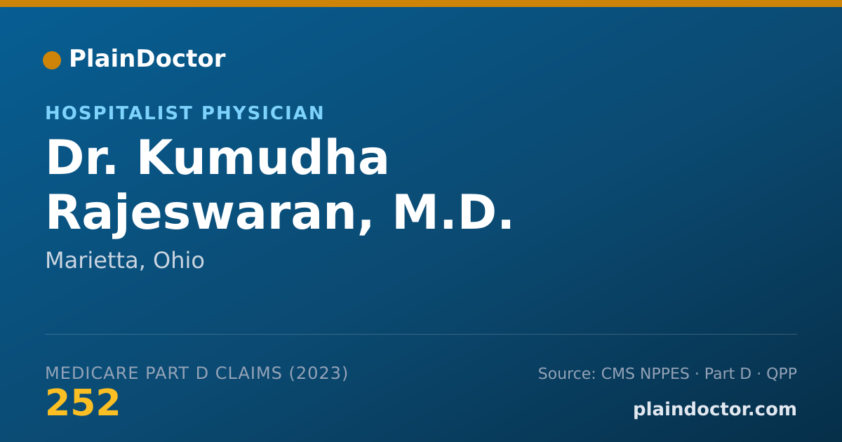 Shareable card for Kumudha Rajeswaran, M.D. - Hospitalist Physician, Marietta, OH