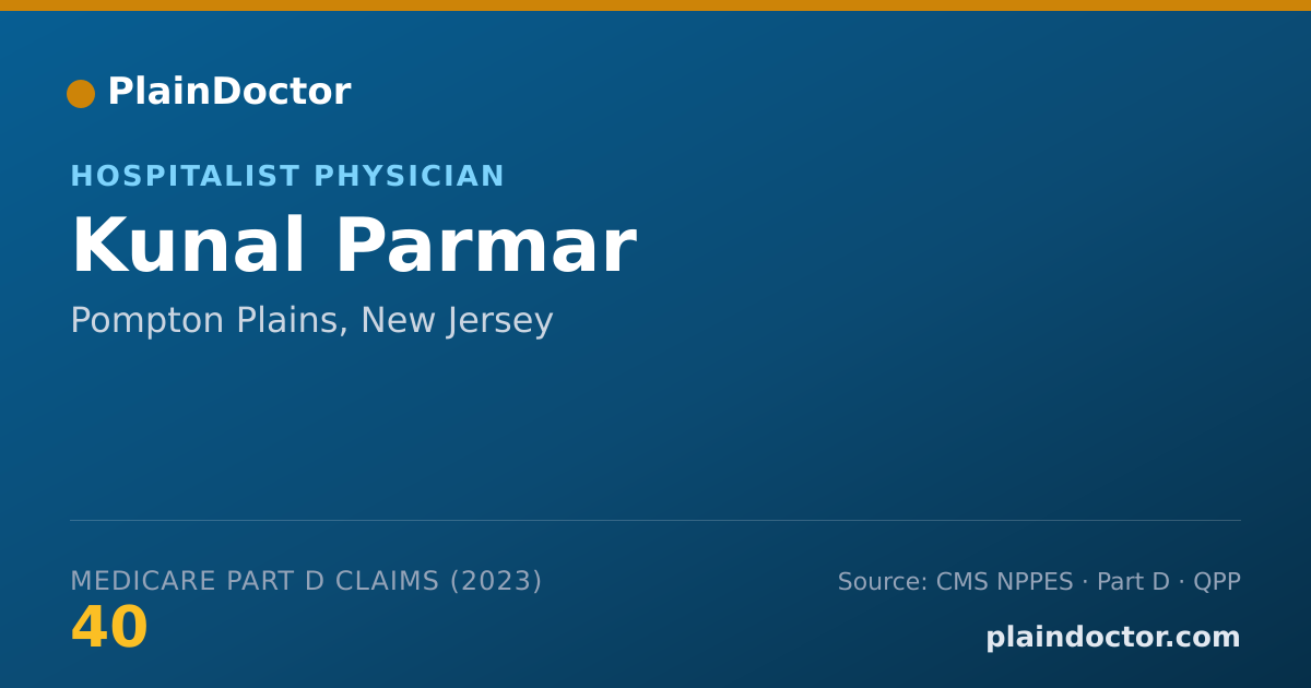 Shareable card for Kunal Parmar - Hospitalist Physician, Pompton Plains, NJ